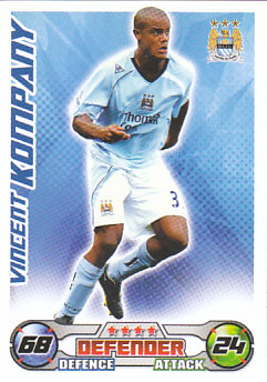 Vincent Kompany Manchester City 2008/09 Topps Match Attax #164